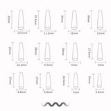 French Gradient Length Pile Rhinestone Fake Nails - WOMONA.COM