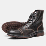First Layer Calfskin Workwear Martin Boots - WOMONA.COM