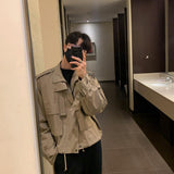 Lightly Mature Design Lapel Vintage Overalls Jacket - WOMONA.COM