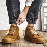 High-top Men's Genuine Leather Fashion Shoes - WOMONA.COM