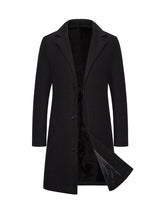 Men's Woolen Coat Slim-fit Mid-length Trench Coat - WOMONA.COM