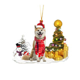 Christmas Family Puppies Decorate Trees With Lights - WOMONA.COM