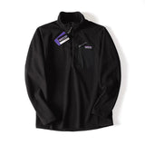 Half Zipper Men's Long-sleeved Coat - WOMONA.COM