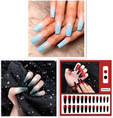 Long Ballet Flat Head Pointed Water Drop Fake Nails - WOMONA.COM