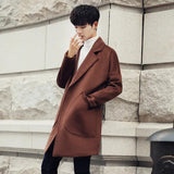 Slim fit large pocket casual woolen men's - WOMONA.COM