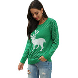 Fawn jacquard christmas sweater - WOMONA.COM
