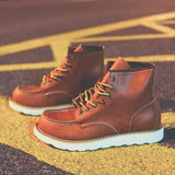 Retro Mark Head Work Boots Casual Martin Men - WOMONA.COM