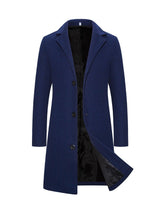 Men's Woolen Coat Slim-fit Mid-length Trench Coat - WOMONA.COM