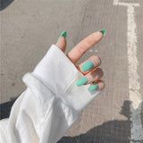 Frosted Ballet Trapezoid Fake Nails - WOMONA.COM