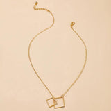 Square Alloy Ins Bohemian Fashion Single-layer Necklace - WOMONA.COM
