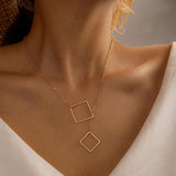 Square Alloy Ins Bohemian Fashion Single-layer Necklace - WOMONA.COM