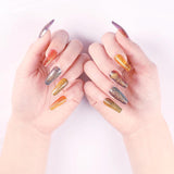 Ballet Nail Piece Gradient Glitter Powder Trapezoidal Nail - WOMONA.COM