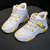 White Running Women Chunky Sport Shoes - WOMONA.COM