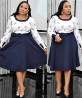 African Fashion Plus Size Long-sleeved Women Dress - WOMONA.COM