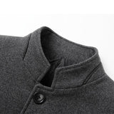 Standing Collar Middle-aged Men's Woolen Jacket - WOMONA.COM