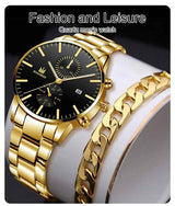 Fake Hree Eye Fashion Business Quartz Watch - WOMONA.COM