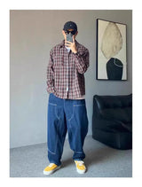 American Casual Pu Shuai Retro Workwear Jeans