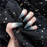 Long Ballet Flat Head Pointed Water Drop Fake Nails - WOMONA.COM