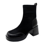 Thick Bottom Chunky Heel Martin Boots Women - WOMONA.COM