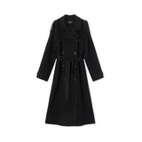 Women's Clothing Temperament Pure Color Lapel Long-cut Coat