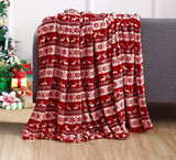 Christmas Elk Snowman Santa Claus Print Blanket Winter