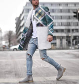 Men's Woolen Stand Collar Mid-length Trench Coat - WOMONA.COM