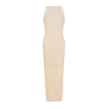 Round Neck Hollow Out Knitwear Dress - WOMONA.COM