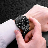 Fake Hree Eye Fashion Business Quartz Watch - WOMONA.COM