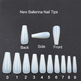 500 tablets of transparent natural color ballet fake nails - WOMONA.COM
