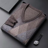 Men's V-neck Sweater Thickened Bottoming Shirt - WOMONA.COM