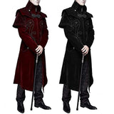 Men's Gothic Halloween Coat Stand Collar Jacket - WOMONA.COM