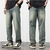 Distressed High Waist Jeans Men's
