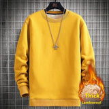 Men's Warm Lambskin Round Neck Hoodie - WOMONA.COM