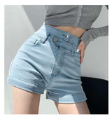 A-line Denim Hot Pants - WOMONA.COM