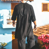 Men's Beach Sun Protection Casual Printed Shirt Fashion Cloak Coat - WOMONA.COM