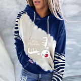 Snowman Print Crew Neck Hoodie Long Sleeve Sweatshirt - WOMONA.COM