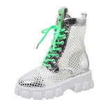 Cross Strap Thick Sole Outside Wear Solid Color Doc Martens Boots For Women - WOMONA.COM