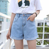 High Waisted Smoked Gray Denim Shorts For Women - WOMONA.COM