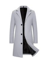 Men's Woolen Coat Slim-fit Mid-length Trench Coat - WOMONA.COM