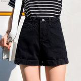 High Waisted Smoked Gray Denim Shorts For Women - WOMONA.COM