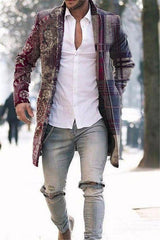 Men's Woolen Stand Collar Mid-length Trench Coat - WOMONA.COM