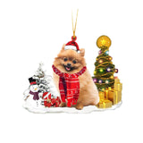 Christmas Family Puppies Decorate Trees With Lights - WOMONA.COM