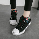 Flat mid-to-high women canvas shoes - WOMONA.COM