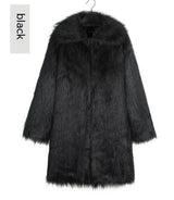 Men's Overcoat Faux Fur Coat Long Trench Coat - WOMONA.COM