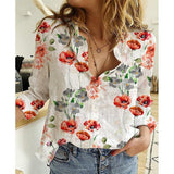 Linen Cotton Washed Single-breasted Long Sleeve Shirt For Women - WOMONA.COM