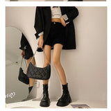 Thick Soled Black Martin Boots For Women - WOMONA.COM