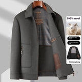 Duck Down Liner Lapel Pure Wool Jacket - WOMONA.COM