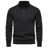Men's Turtleneck Buttons Pullover Casual Loose - WOMONA.COM