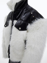 Spliced Anti Mink Fur Fur Coat - WOMONA.COM