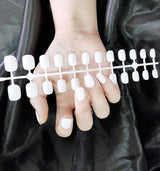 Short Square And Round Solid Color Sequins Wear Fake Nails - WOMONA.COM